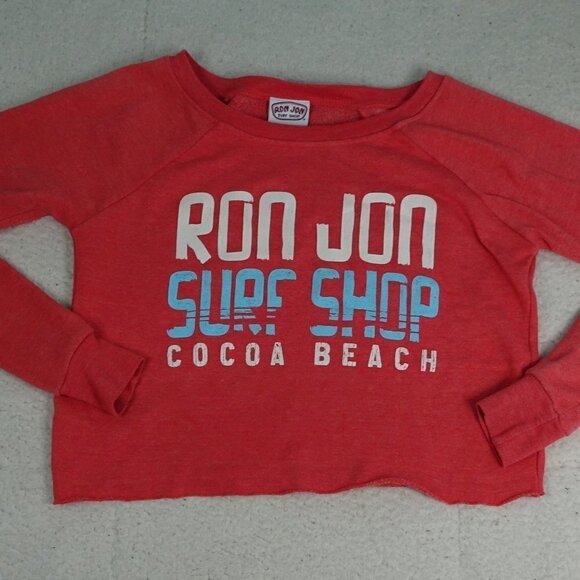 Ron Jon Surf Shop Cocoa Beach Red Cutoff Shirt Sm - Picture 1 of 5